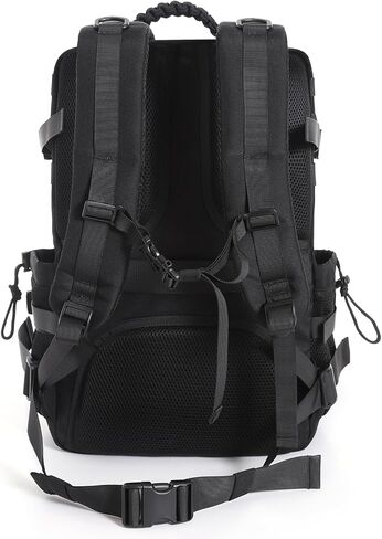 Tactical Military Backpack, Large Capacity Molle System, Multi-Compartment Design with Shoe Storage, Black (black) in Saudi Arabia