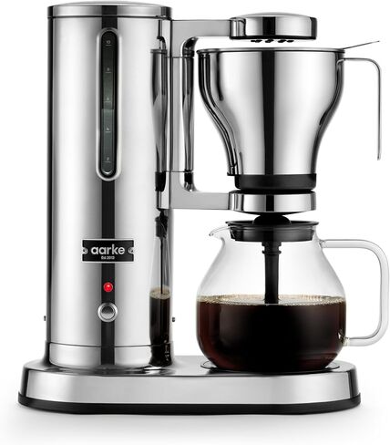 Aarke Coffee Maker-تصفية القهوة الكهربائية للمرشح ، الفولاذ المقاوم للصدأ ، قنينة زجاجية ، صفيحة ساخنة ذكية ، 2-10 كوب ، 250 مل -1.25 لتر in Kuwait