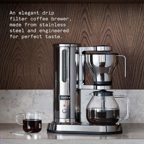 Aarke Coffee Maker-تصفية القهوة الكهربائية للمرشح ، الفولاذ المقاوم للصدأ ، قنينة زجاجية ، صفيحة ساخنة ذكية ، 2-10 كوب ، 250 مل -1.25 لتر in Kuwait