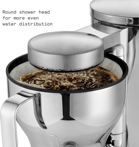 Aarke Coffee Maker-تصفية القهوة الكهربائية للمرشح ، الفولاذ المقاوم للصدأ ، قنينة زجاجية ، صفيحة ساخنة ذكية ، 2-10 كوب ، 250 مل -1.25 لتر in Kuwait