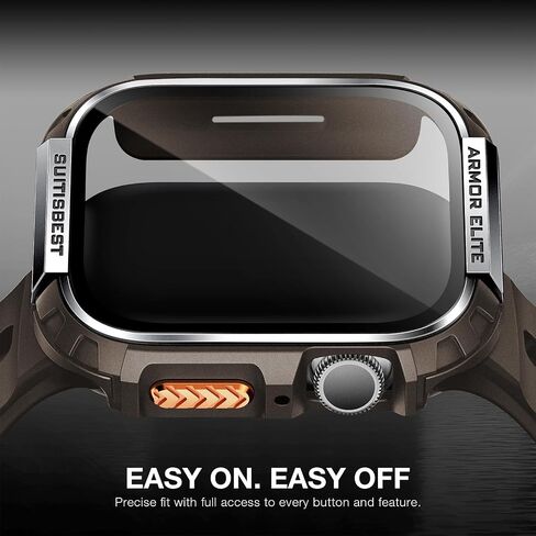 Suitisbest Metal Rugged Case for Apple Watch 44mm Case, Shockproof Protective Case Bumper Full-Metal Bezel 9H Tempered Glass Screen Protector Cover for iWatch 6 5 4 SE in Kuwait