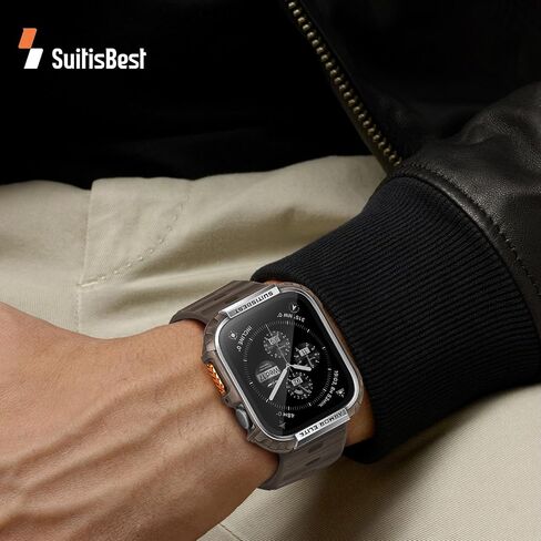 Suitisbest Metal Rugged Case for Apple Watch 44mm Case, Shockproof Protective Case Bumper Full-Metal Bezel 9H Tempered Glass Screen Protector Cover for iWatch 6 5 4 SE in Kuwait