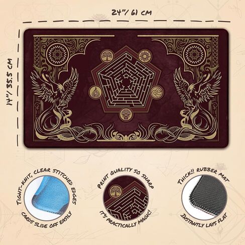 Flamewake Phoenix - MTG Playmat - Compatible with Magic The Gathering Playmat - Play MTG, YuGiOh, TCG - Original Play Mat Art Designs & Accessories in Saudi Arabia