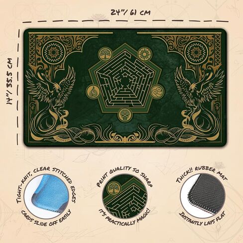 Flamewake Phoenix - MTG Playmat - Compatible with Magic The Gathering Playmat - Play MTG, YuGiOh, TCG - Original Play Mat Art Designs & Accessories in Kuwait