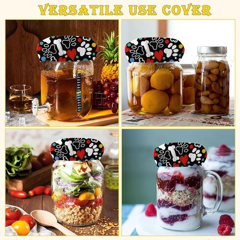Wheat Harvest Bread 5-Pack Cloth Covers for Sourdough Starter Jar, Cloth Covers Reusable Lid Top Cover Sourdough Proofing Bread Fermentation Baking Supplies for 3-4 Inch Jar Mouth in Saudi Arabia