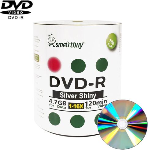 SmartBuy 4.7GB/120MIN 16x DVD-R Silver Silver Data Divic Discip القابل للتسجيل (600-DISC) in Saudi Arabia