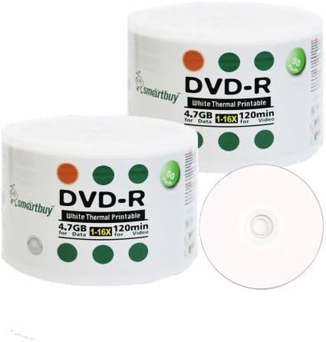 Smartbuy 4.7gb/120min 16x DVD-R White Thermal Hub Printable Blank Recordable Media Disc (600-Disc) in Saudi Arabia