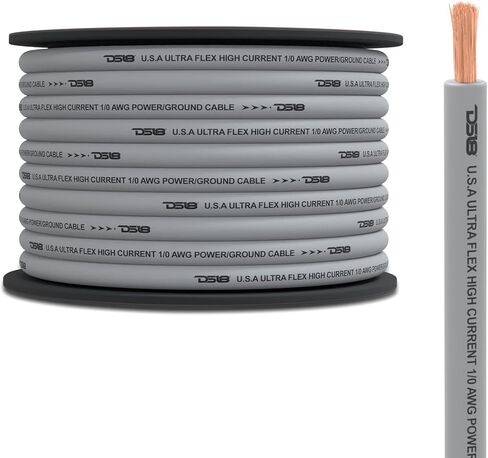 DS18 PW-8GA-250SLV 8 Gauge Wire Ultra Flex CCA Power Ground Wire Cable 250 ft - Silver - Great for Wiring High Powered Car Amplifiers, Audio Home Speaker Stereo, RV Automotive, Welding Battery Cable in Saudi Arabia