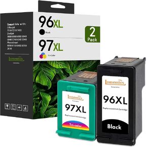 96XL 97XL Ink Cartridges Black Color Combo Pack (2-Pack, 1Black/1Tri-Color) Replacement for HP 96XL 97XL Ink for Deskjet 6940 6980 9800 Officejet 7310 7210 Printer