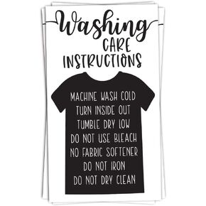 50 بطاقة تعليمات غسل القمصان - رسم القميص الأسود - إدراج تعليمات العناية لتغليف الأعمال الصغيرة - بطاقات توجيهات العميل - إدراج حزمة متجر صغير عبر الإنترنت in Kuwait