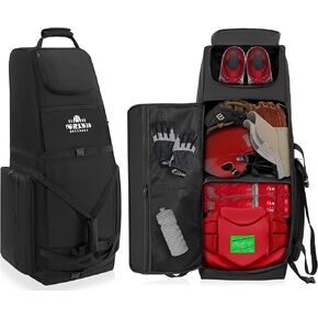 حقيبة البيسبول المتدحرجة من توريبيو، حقائب معدات البيسبول والكرة اللينة ذات العجلات، حقيبة مضرب البيسبول الرياضية للبالغين، تحمل الخفاش والخوذة والمزيد in Kuwait