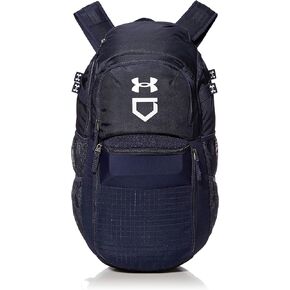 Under Armour mens Yard Baseball Backpack , Black (001)/White , One Size