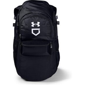 Under Armour mens Yard Baseball Backpack , Black (001)/White , One Size