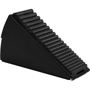 Actvty Large Door Stopper, Heavy Duty Door Stop Wedge Tall Door Stoppers for Bottom of Door, 3 Inch High Door Stop Strongest Stainless Steel Door Wedge Suits Any Heavy Door (Black）