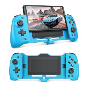 وحدة تحكم التبديل للتبديل/OLED، قطعة واحدة بديلة لوحدة تحكم Joypad لوحدة تحكم Switch Pro، وحدة تحكم مريحة قابلة للبرمجة، توربو، اهتزاز مزدوج، جيروسكوبي 6 محاور، لقطة شاشة... (أزرق)