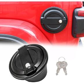 Gas Cap Cover with Lock for Jeep Wrangler JK,Fuel Filler Door Gas Tank Cap Cover