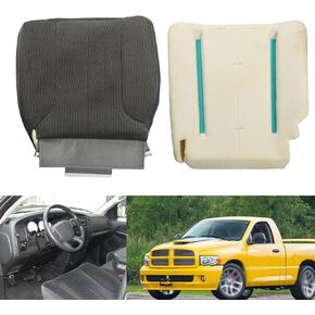 Black Cloth Seat Cover + Foam Cushion Driver Side Replacement for 2002-2005 Ram