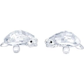 SWAROVSKI Peaceful Countryside Tortoises, Pair of Tortoises in Clear Crystal, Part of The Peaceful Countryside Collection