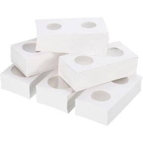 PATIKIL Coin Flips, 600Pcs 12 Assorted Sizes Coin Holders, Cardboard 2"x4" Paper Coin Holders for Coin Collection, White