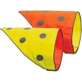 SPOT THE DOG! Reflective Bandana Bib Safety Apparel for All Dogs - Easy Fastening Closure, Reversible High Visibility Fluorescent Orange/Yellow XS-S