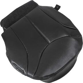 ECOTRIC Seat Cover Compatible with 1999 2000 2001 2002 Silverado Sierra Black New Synthetic Leather Driver Bottom Replacement