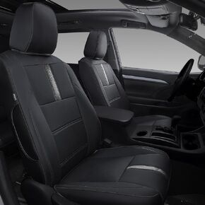 PTYYDS Seat Covers Compatible with 2005-2015 Toyota Tacoma Seat Covers Replacement for 05-15 Tacoma SR5 TRD Off Road Limited Accessories(Fit 05-15 Tacoma,Full Set,Full Set,Black with Carbon Fiber)