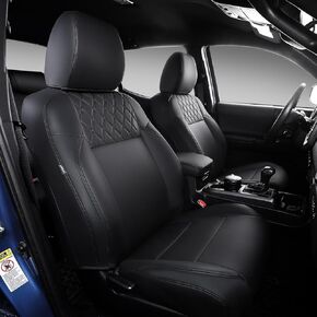 PTYYDS Seat Covers Compatible with 2005-2015 Toyota Tacoma Seat Covers Replacement for 05-15 Tacoma SR5 TRD Off Road Limited Accessories(Fit 05-15 Tacoma,Full Set,Full Set,Black with Carbon Fiber)