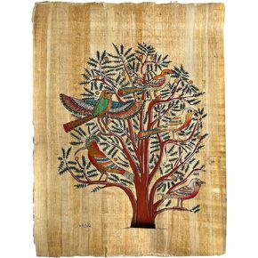 Tree of Life Authentic Papyrus Art - Ancient Egypt Paper - Egypt Wall Decor - Papyrus Wall Art - Unframed – Frameable 13x17 Inches