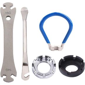 5Pcs Bike Spoke Wrench Kit, Steel Bike Rim Correct Tool Cycling Pocket Tools for Bike Repair, Totally 5 Pieces Spoke Tool Kit