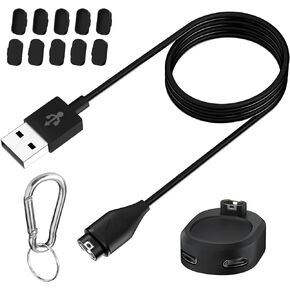 شاحن لساعة جارمين مع محول حامل 90 درجة (النوع C ومنفذ صغير) و10 قابس غبار، كابل شحن 3.3 قدم لـ Fenix ​​7/6/5، venu 2/sq، Instinct 2، Forerunner 945/255/245، Vivoactive 4 /3 in Kuwait