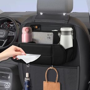 5in1 Car Back Seat Organizer, Leather Durable Car Tissue Box, Hanging Purse Holder for Car, Car Organizers,Beverage Cup Multifunctional Car Storage, Multifunctional Waterproof Car Accessories
