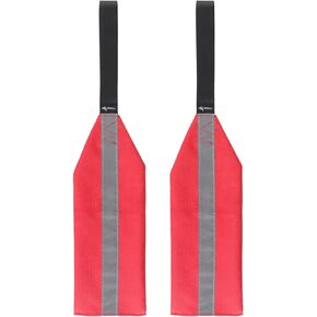 Kayak Red Safety Travel Flag, 2 Pieces Canoe Warning Flag with Webbing Reflective Towing Safety Accessories Kit for Kayak Canoes and Boats in Kuwait