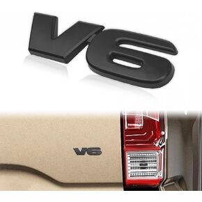 Universal v6 Decal Blackout Emblem Sticker, 3D Raised ABS Badge Strong Adhesive, Logo Side Fender Trunk Badge for SUV Truck Pickup Model