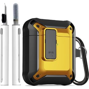 Upgraded Armor Secure Lock Airpod Case for Men Lock with Cleaner kit, Shockproof Protective Case for Apple AirPod 2&1 Wireless Cases Women