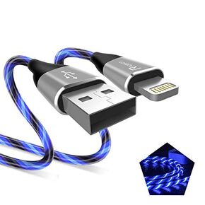 Light up iPhone Charger Cord, LED Lightning Cables 1 Pack | Apple MFi Certified | USB Fast Charging Cord for Apple iPhone 13 12 11 Pro Max XR XS X/8Plus/7Plus/6Plus/5s/iPad More (6FT, Red)