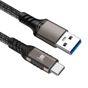 USB C Cable 6.6ft, USB A to USB C Cable USB 3.1 USB 3.2 Gen2 10Gbps Data Charger Cord for Samsung Galaxy S24 S23 S22 S21 S20 S10 S9 S8, Note 20, A80 A70 A50 and iPhone 15/15 Pro, Nylon Braided, 2 Pack