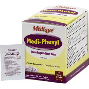 Medique Products 20533 Medi-Phenyl Nasal Decongestant Tablets, 50-Packets of 2
