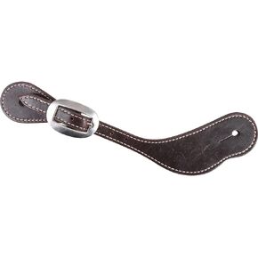 Martin Saddlery Cowboy Latigo Spurstraps with Stitching, Chocolate