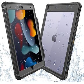 لجهاز iPad 10.2 بوصة - حافظة مقاومة للماء لجهاز iPad 9th 8th 7th، واقي شاشة مدمج عالي التحمل لكامل الجسم مع حامل قلم رصاص لحافظة iPad 9th Generation