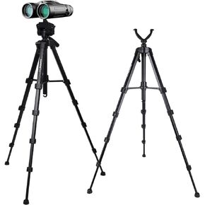 70" Binocular Tripod with Adapter,Shooting Tripod Hunting Rest V Yoke Stand,Compatible with Spotting Scope/Monocular/Astronomical Telescope/DSLR Camera/Phone/Projector