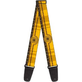 Buckle-Down Guitar Strap - Star Wars C3PO Wires Bounding2 Yellows Black Multi Color - 2" Wide - 29-54" Length