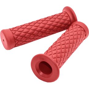 Motorcycle Grips Non Slip Rubber Bar End Thruster Grip 7/8" 22mm 24mm Motorcycle Comfort Hand Handlebar Grip Thruster Grip (Red)…