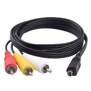 VMC-15FS AV A/V Audio Video Cable Replacement 10Pin AV 3RCA S-Video Cord Compatible with Sony Handycam Camcorder DCR-SR90/ DPP-EX50/ HDR-CX7/ HDR-FX7 DCR-DVD301 DVD305 DVD308 and More Models (3.9ft)