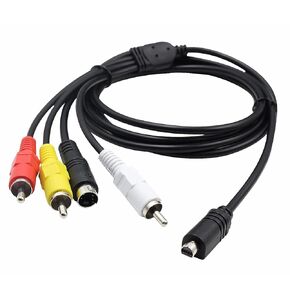 VMC-15FS Replacement AV A/V TV Video Cable VMC-30FS 10Pin AV TV-Out Cord Compatible with Sony Handycam Camcorder DCR-HC24E DCR-HC26E DCR-SR80 DCR-SR80e DCR-SR85 DCR-SR85e and More Models (4.9ft)