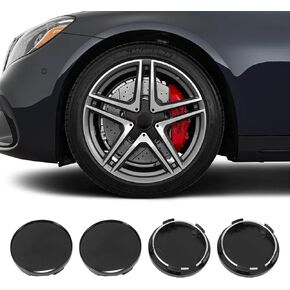 4PCS Wheel Center Caps, Chrome Snap-in Hub Cap Cover, Car Rim Center Caps with 2.13 Inch (54mm) Outer Diameter and 1.97 Inch (50mm) Inner Diameter, Universal Car Accessories(Black)