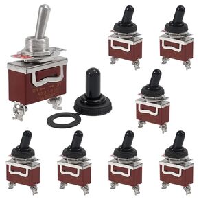 8Pcs Waterproof Toggle Switch 12V DC 30A Marine Toggle Switch 250V AC 15A Heavy Duty 2 Pin ON Off SPST with Weatherproof Boot Cap Cover for Auto Car Marine Boat in Kuwait