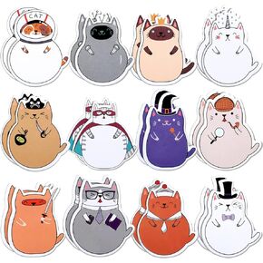 24 Pads Cat Sticky Notes Funny Cat Note Pads Self-Stick Cartoon Sticky Note Pad Cute Theme Cat with Big Belly Memo Notes Stationery for Cat Lovers Office School Supplies Students (Big Belly Style)