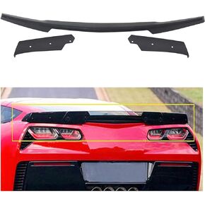 ECOTRIC Rear Spoiler & Side Winglets Compatible with 2014-2019 Chevy Corvette C7 Exterior Rear Spoiler Wing Tail Roof Top Lid Stage 2 Style