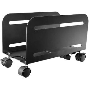 Monoprice Steel Computer PC Tower Mobile Stand - Steel Construction, Black Powder-Coated - Workstream Collection, Alloy steel
