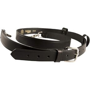 Boston Leather Firefighter's Radio Strap - Original 1 1/4, Nickel, Plain, Black, Standard, 6543-1